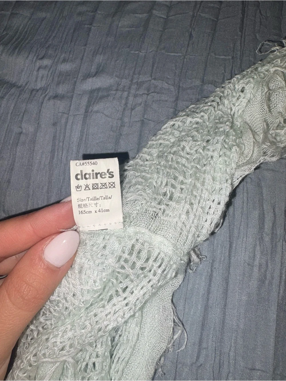 Claire's Light Blue to White Ombre Gauze Scarf